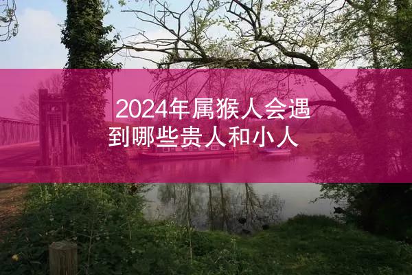 2024年属猴人会遇到哪些贵人和小人