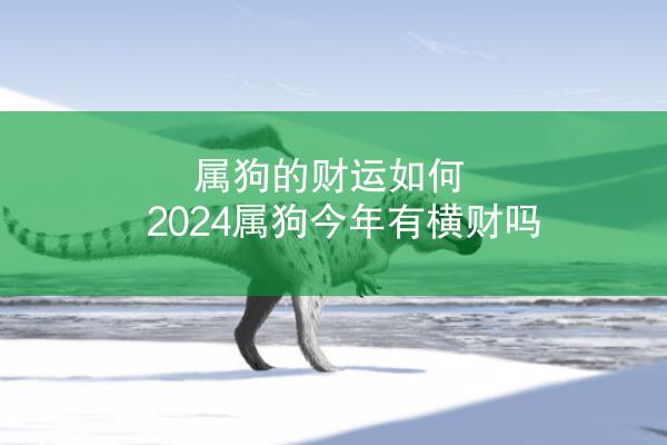 属狗的财运如何 2024属狗今年有横财吗