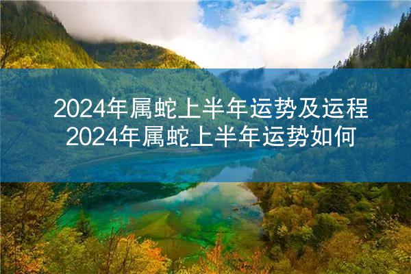 2024年属蛇上半年运势及运程 2024年属蛇上半年运势如何