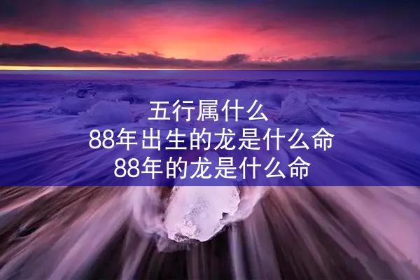 五行属什么 88年出生的龙是什么命 88年的龙是什么命
