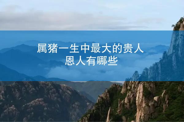 属猪一生中最大的贵人恩人有哪些