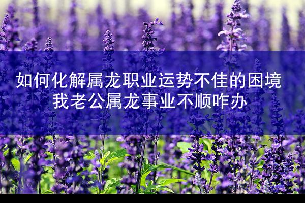 如何化解属龙职业运势不佳的困境 我老公属龙事业不顺咋办