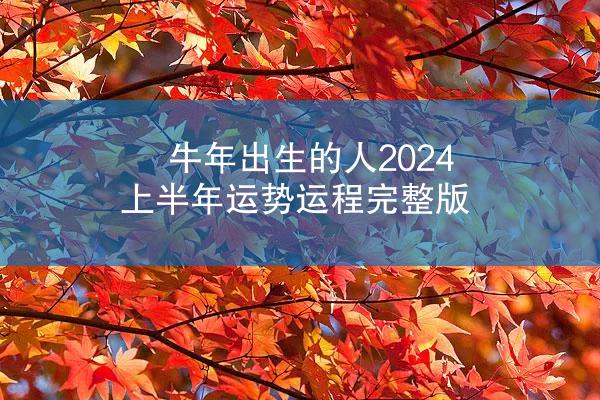 牛年出生的人2024上半年运势运程完整版