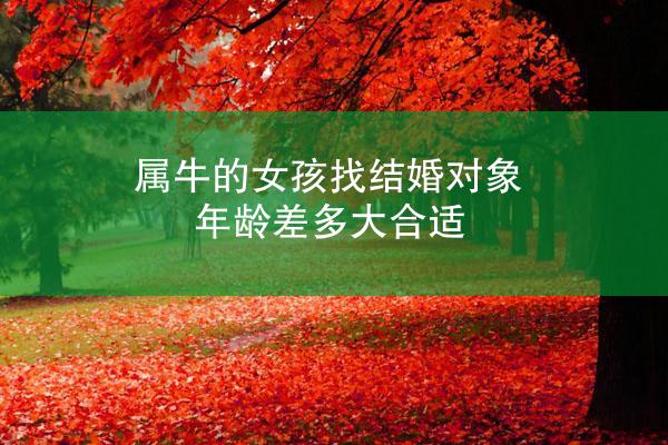 属牛的女孩找结婚对象年龄差多大合适