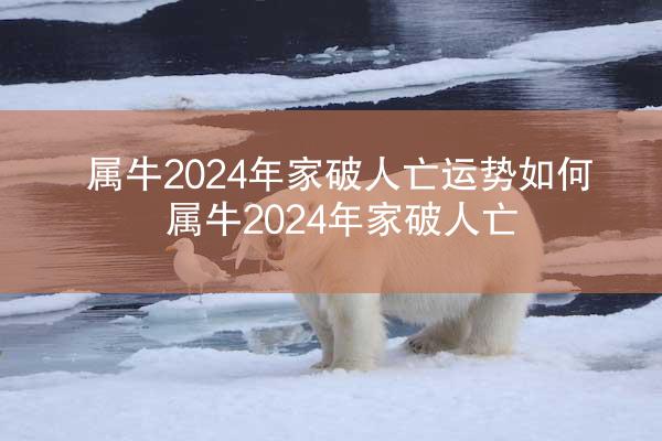 属牛2024年家破人亡运势如何 属牛2024年家破人亡