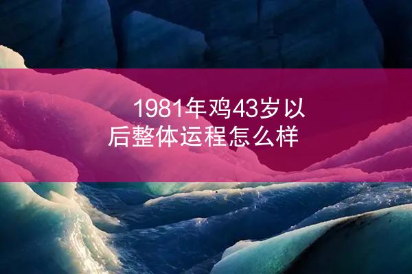1981年鸡43岁以后整体运程怎么样