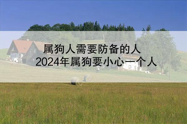 属狗人需要防备的人 2024年属狗要小心一个人