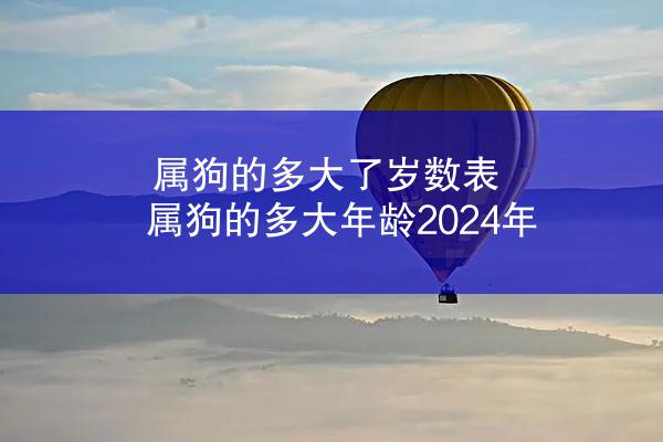 属狗的多大了岁数表 属狗的多大年龄2024年