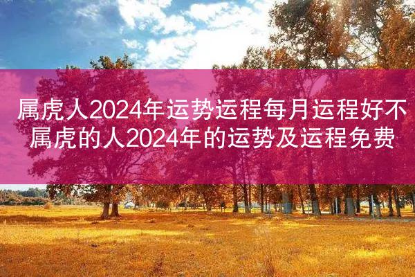属虎人2024年运势运程每月运程好不 属虎的人2024年的运势及运程免费