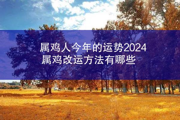 属鸡人今年的运势2024 属鸡改运方法有哪些