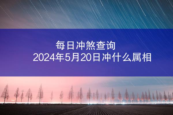 每日冲煞查询 2024年5月20日冲什么属相
