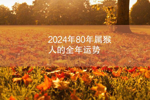 2024年80年属猴人的全年运势