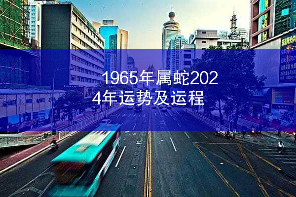 1965年属蛇2024年运势及运程