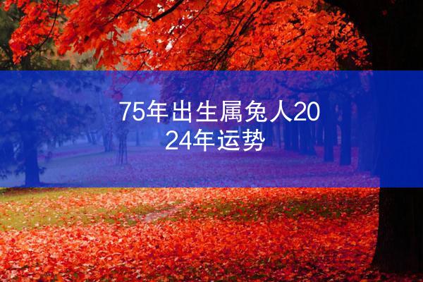 75年出生属兔人2024年运势