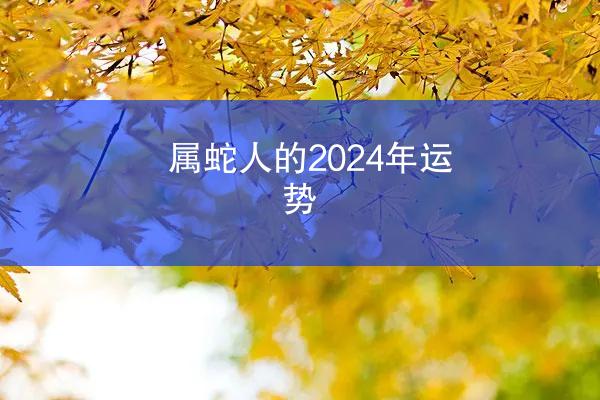 属蛇人的2024年运势