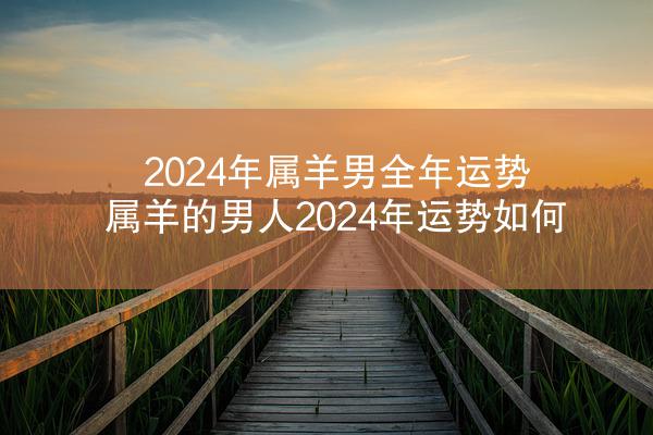 2024年属羊男全年运势 属羊的男人2024年运势如何