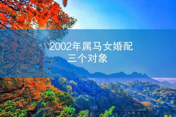 2002年属马女婚配三个对象