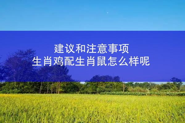 建议和注意事项 生肖鸡配生肖鼠怎么样呢