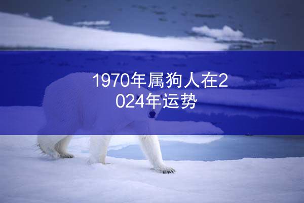 1970年属狗人在2024年运势