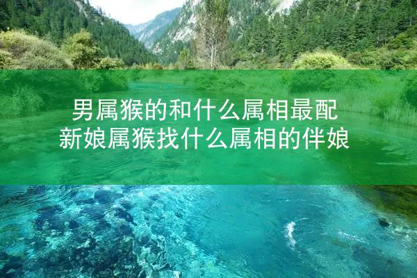 男属猴的和什么属相最配 新娘属猴找什么属相的伴娘