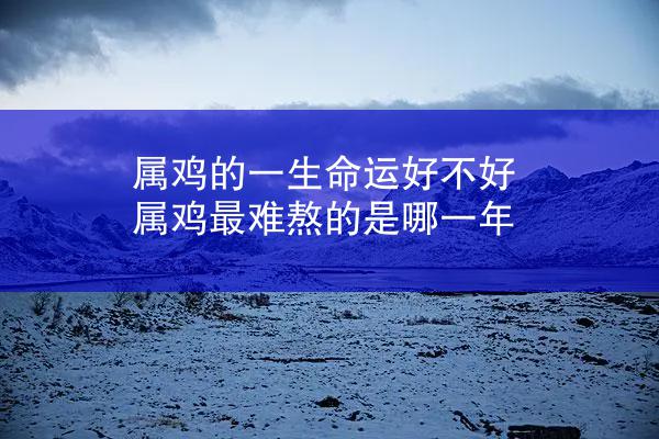 属鸡的一生命运好不好 属鸡最难熬的是哪一年