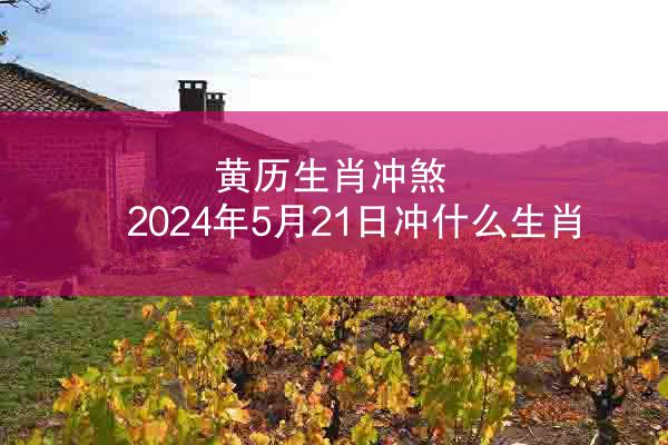 黄历生肖冲煞 2024年5月21日冲什么生肖