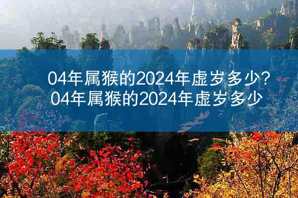 04年属猴的2024年虚岁多少? 04年属猴的2024年虚岁多少