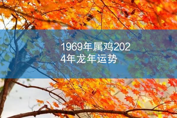 1969年属鸡2024年龙年运势