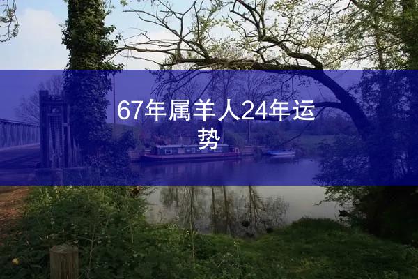 67年属羊人24年运势