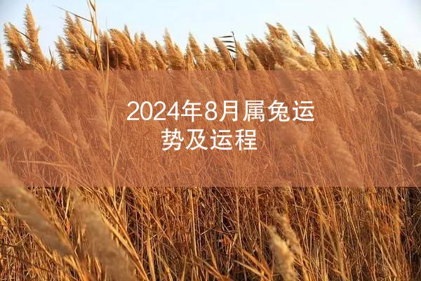 2024年8月属兔运势及运程