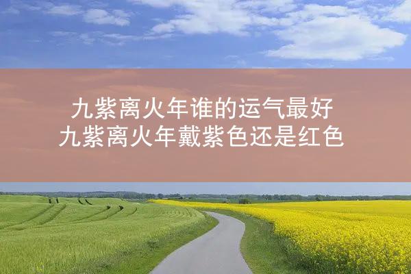 九紫离火年谁的运气最好 九紫离火年戴紫色还是红色