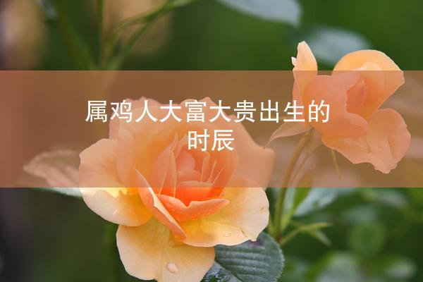 属鸡人大富大贵出生的时辰
