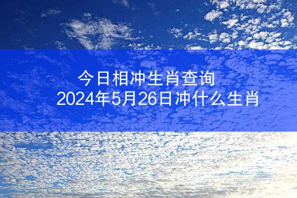 今日相冲生肖查询 2024年5月26日冲什么生肖