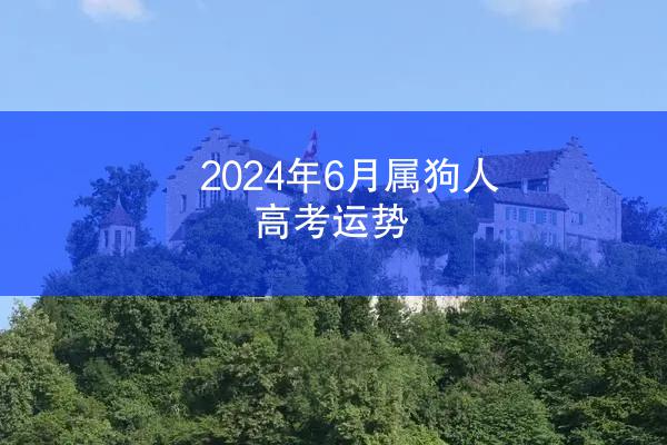 2024年6月属狗人高考运势