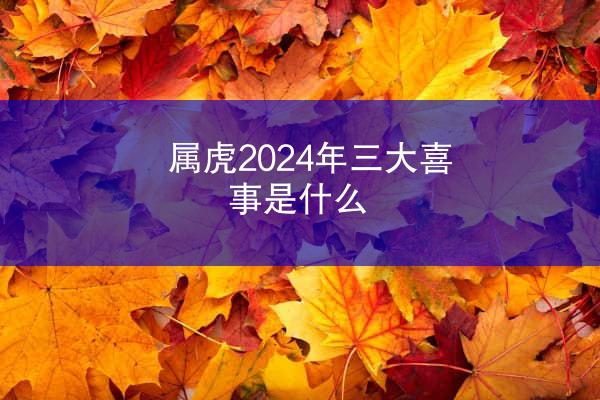 属虎2024年三大喜事是什么