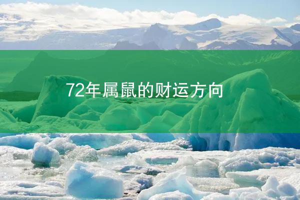 72年属鼠的财运方向