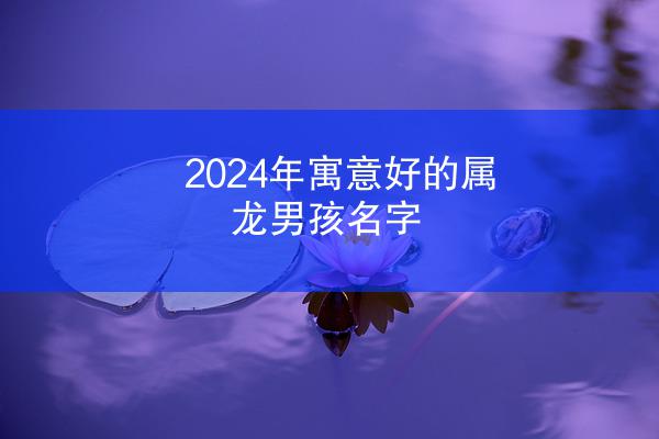 2024年寓意好的属龙男孩名字