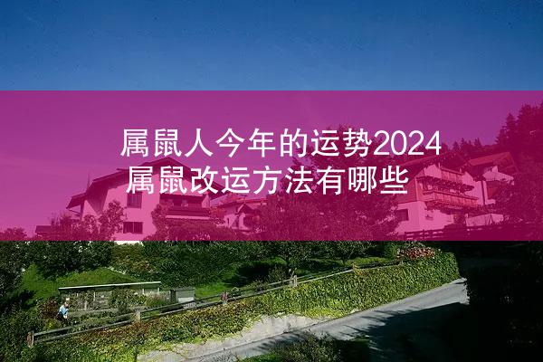 属鼠人今年的运势2024 属鼠改运方法有哪些