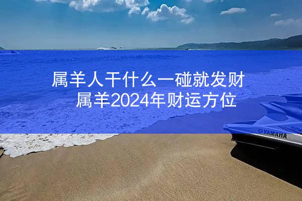 属羊人干什么一碰就发财 属羊2024年财运方位