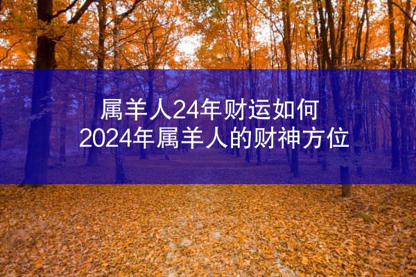 属羊人24年财运如何 2024年属羊人的财神方位