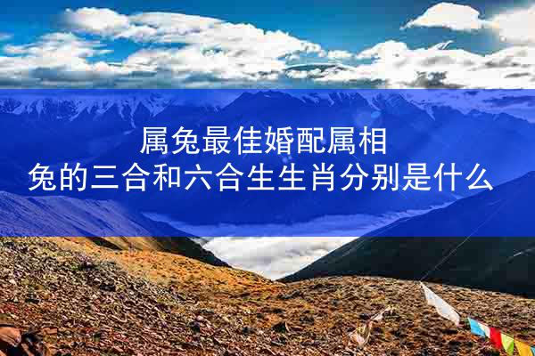 属兔最佳婚配属相 兔的三合和六合生生肖分别是什么