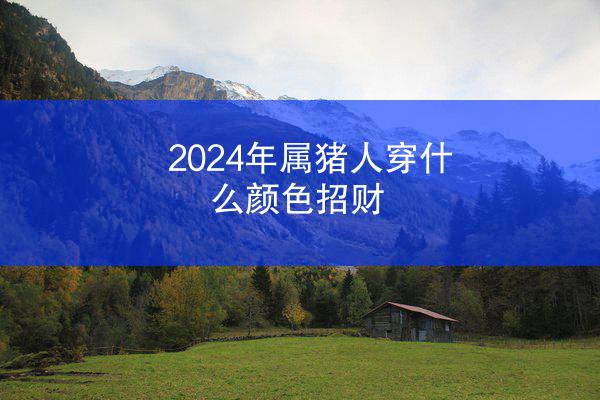 2024年属猪人穿什么颜色招财