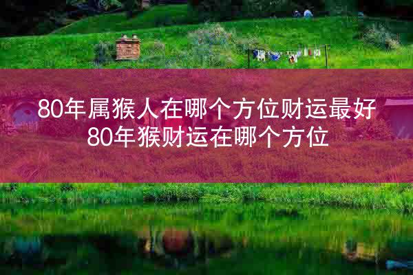 80年属猴人在哪个方位财运最好 80年猴财运在哪个方位