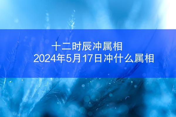 十二时辰冲属相 2024年5月17日冲什么属相