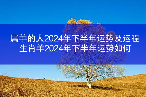 属羊的人2024年下半年运势及运程 生肖羊2024年下半年运势如何