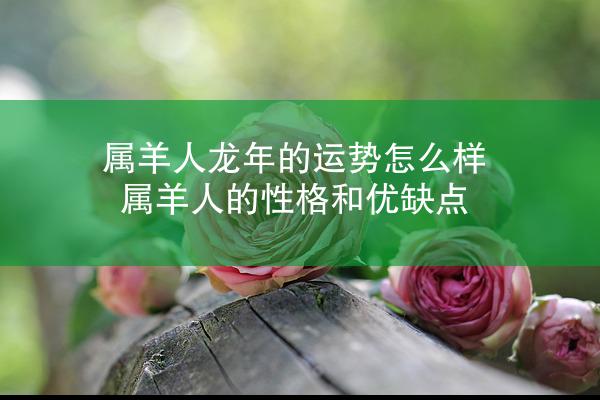 属羊人龙年的运势怎么样 属羊人的性格和优缺点