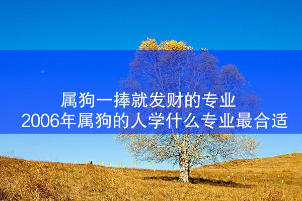  属狗一捧就发财的专业 2006年属狗的人学什么专业最合适