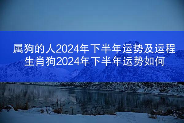 属狗的人2024年下半年运势及运程 生肖狗2024年下半年运势如何