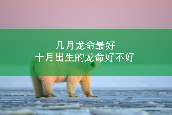 几月龙命最好 十月出生的龙命好不好