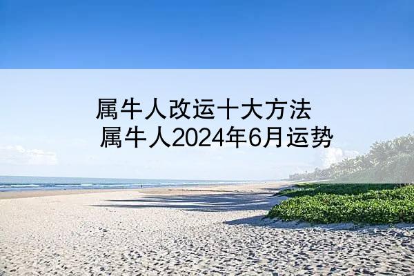 属牛人改运十大方法 属牛人2024年6月运势